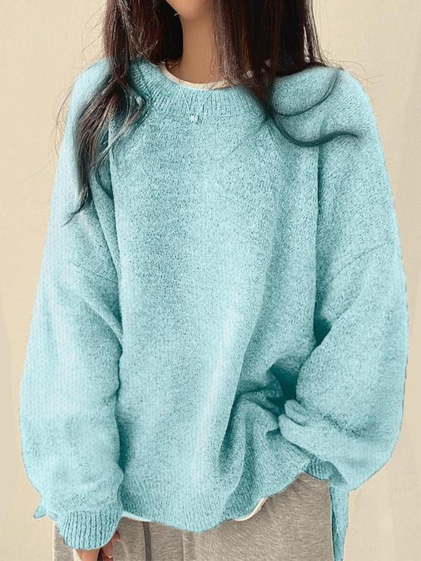 Women's Funny Christmas Jumper with Drop Shoulders in Teal