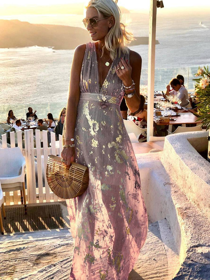 Women's Glamorous Wedding Guest Maxi Dress in Pink