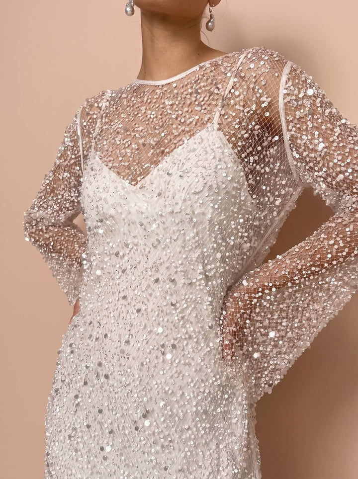 Women's Glitter Christmas Party Dress with Mesh (3)