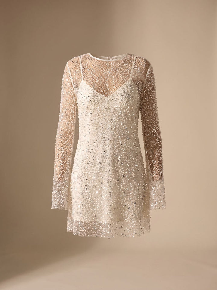 Women's Glitter Christmas Party Dress with Mesh (5)