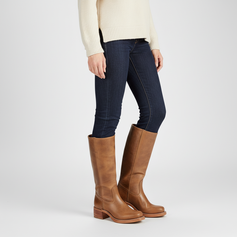 Women's High-Shaft Leather Boots for Autumn (2)