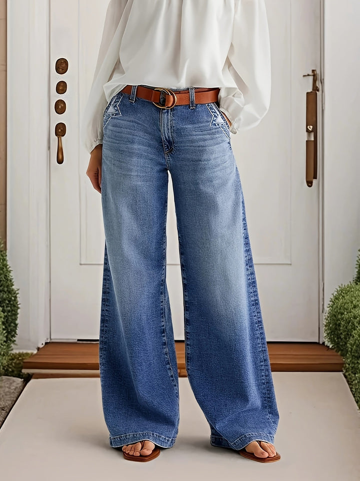 Women's High-Waist Wide Leg Jeans for Autumn (3)