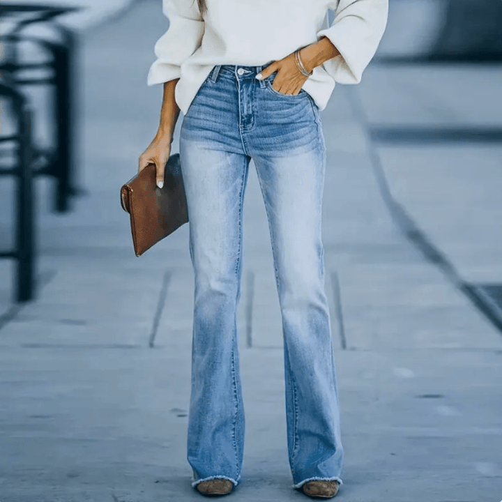 Women's High-Waisted Straight Jeans for Spring