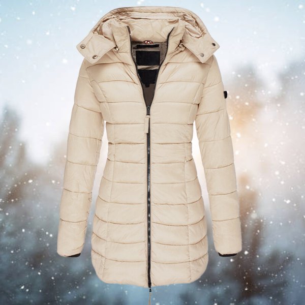 Women's Hooded Jacket for Autumn in Khaki