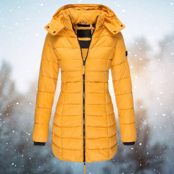 Women's Hooded Jacket for Autumn in Yellow
