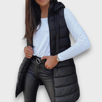 Olivia | Women's Hooded Long-Line Quilted Vest