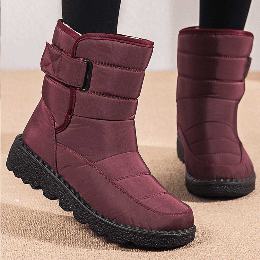 Women's Insulated Knee High Boots for Autumn in Red