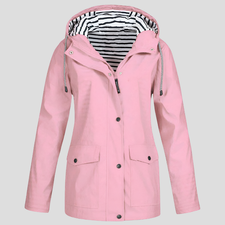 Women's Insulated Waterproof Trench Coat for Winter in Pink