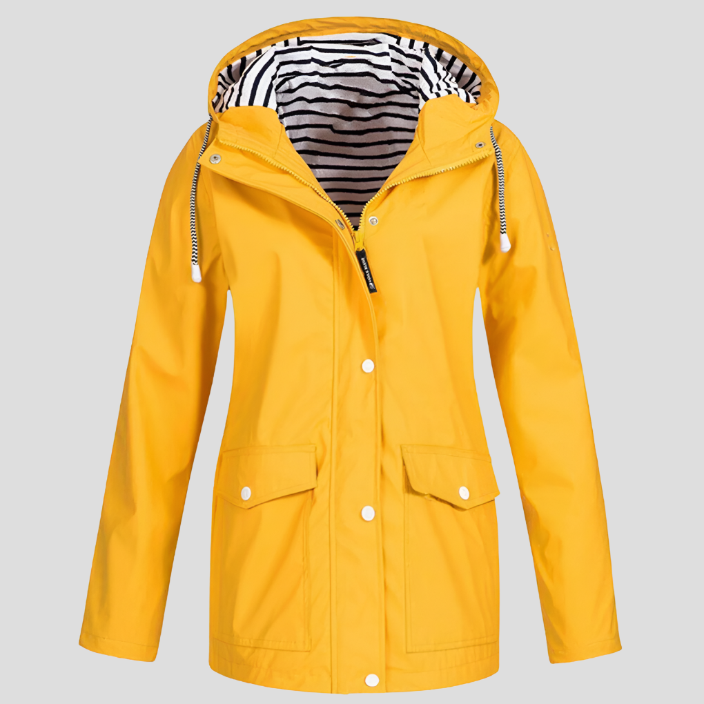Women's Insulated Waterproof Trench Coat for Winter in Yellow