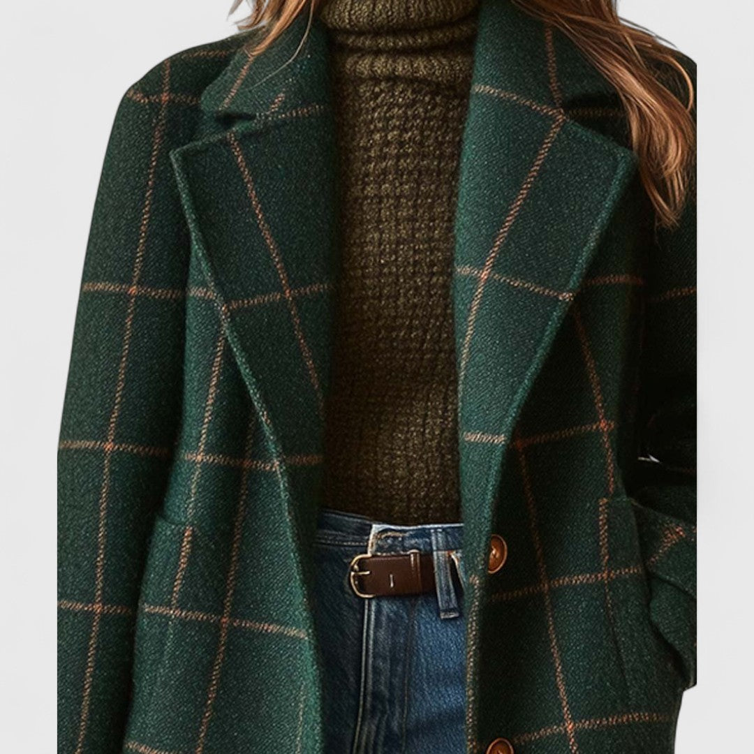 Women's Jacket Structured Plaid for Autumn (2)