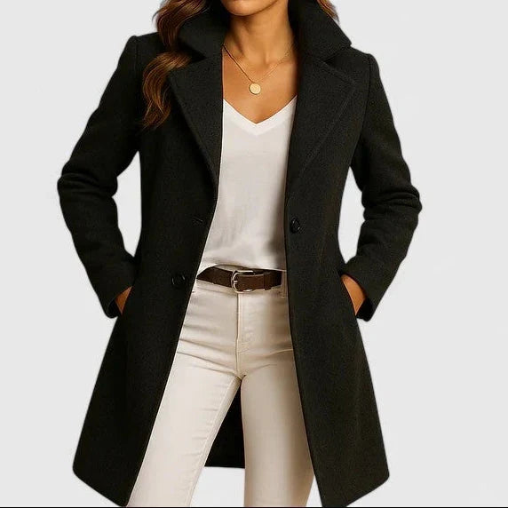 Women's Jacket Tailored Longline for Autumn in Black