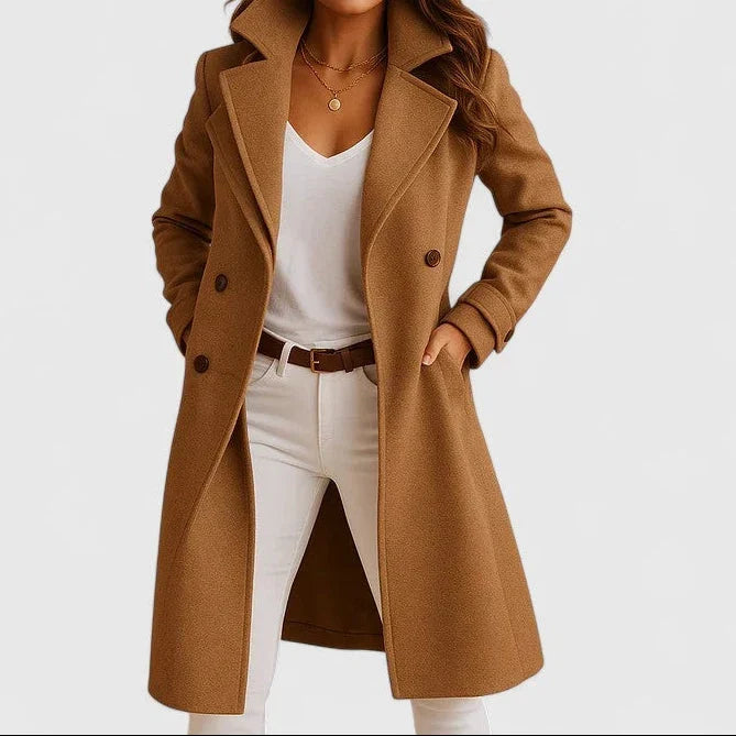 Women's Jacket Tailored Longline for Autumn in Brown