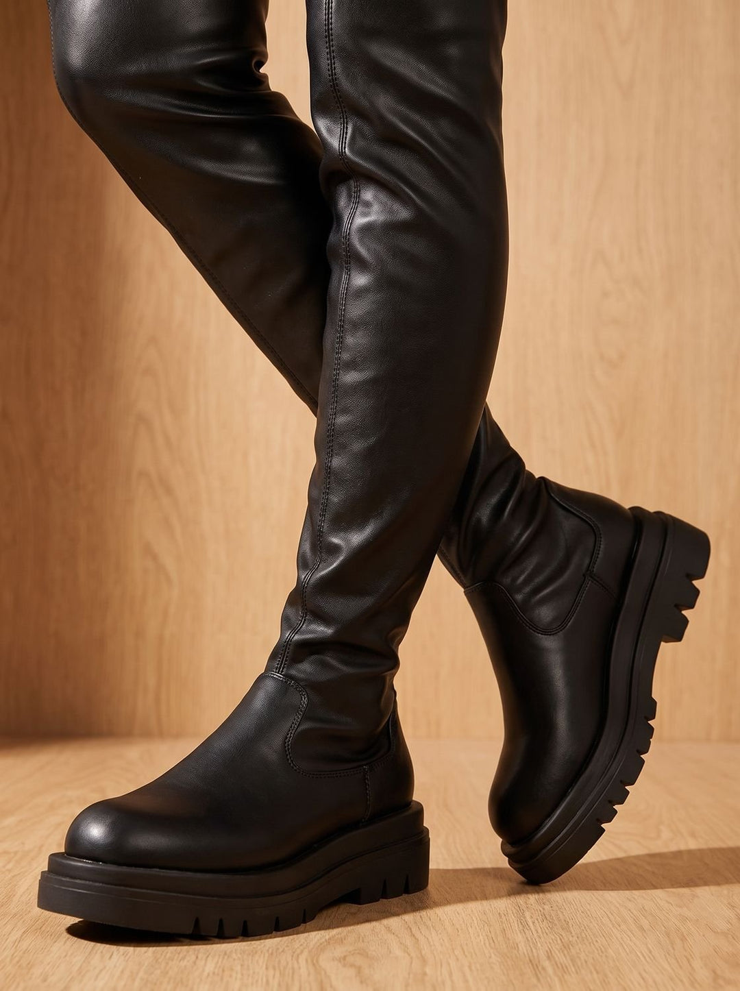 Women's Knee High Boots Chunky Sole