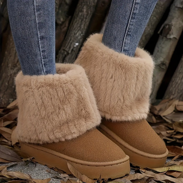Women's Knee-High Boots Effortless Slip-On in Brown