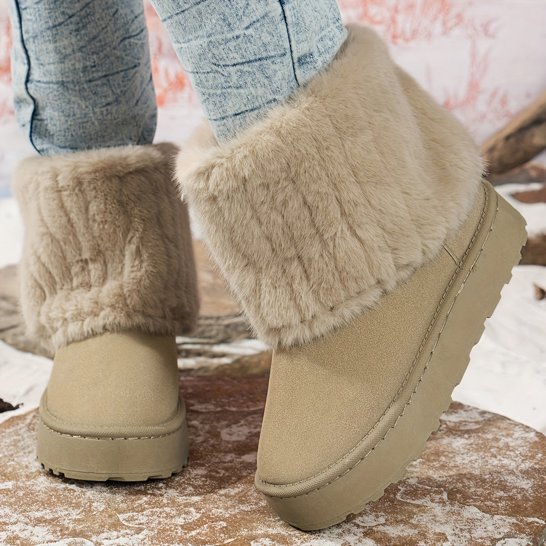 Women's Knee-High Boots Effortless Slip-On in Off-white