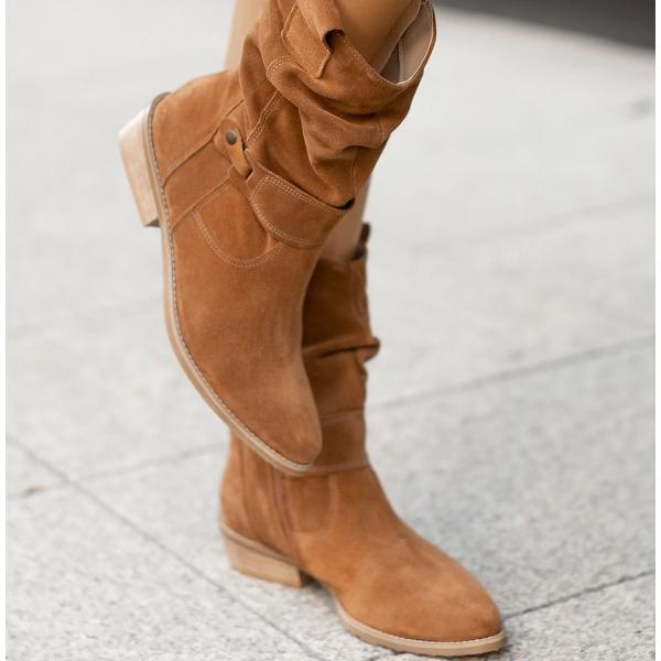 Women's Knee High Boots for Comfortable All-Day Wear in Light Brown