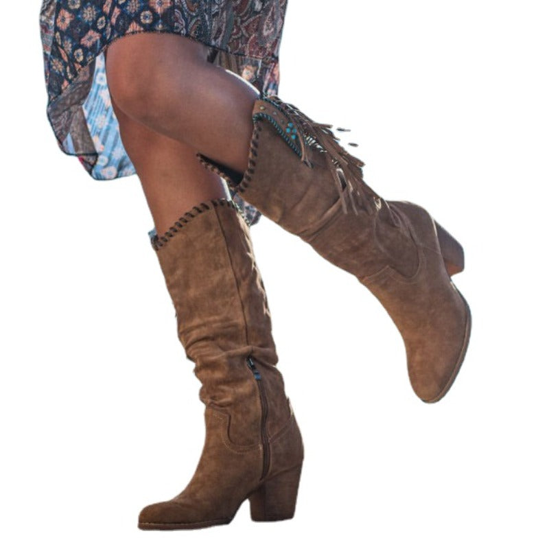 Women's Knee High Boots in Western Style (5)
