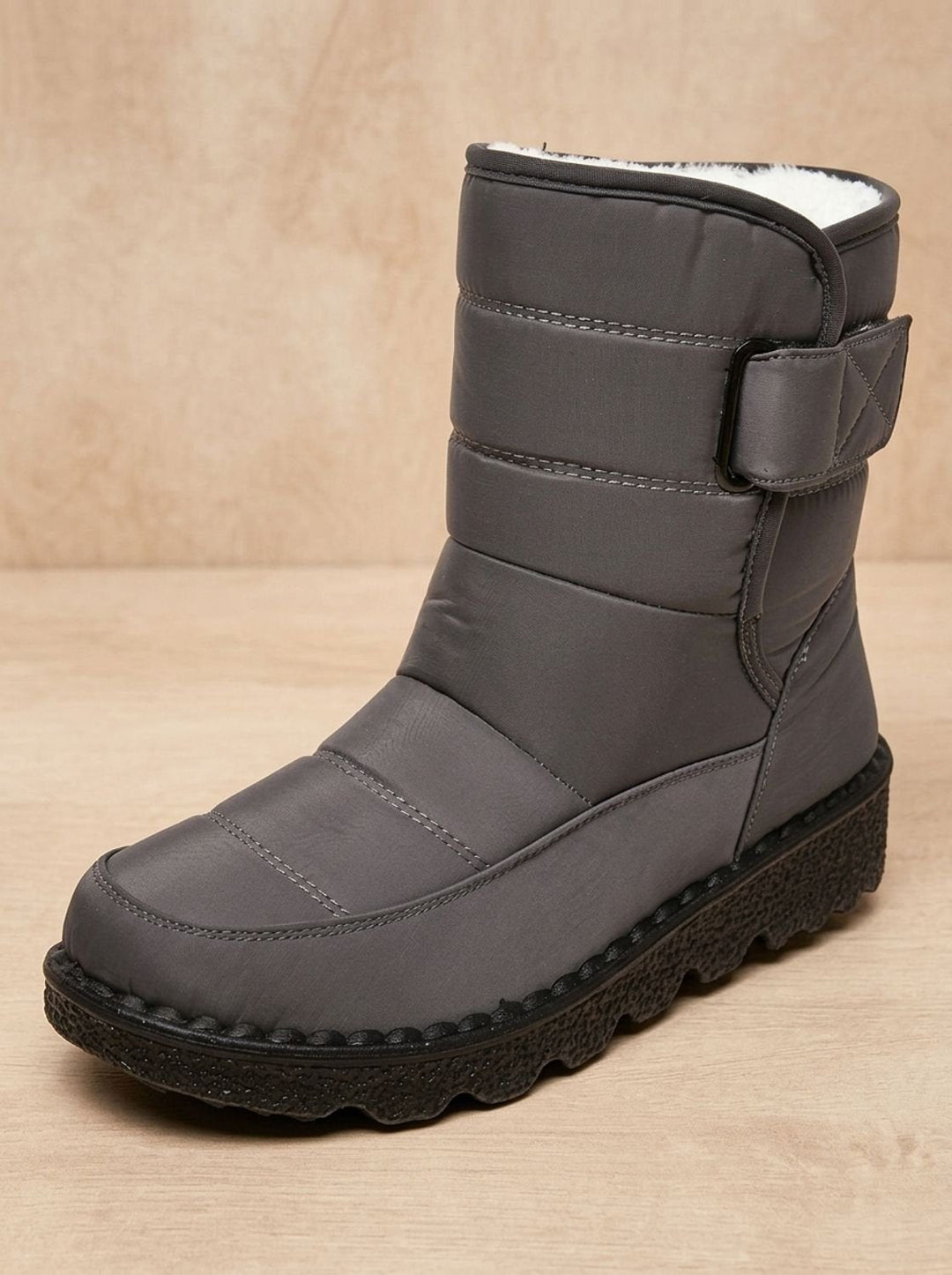 Women's Knee High Boots Waterproof Fleece-Lined in Grey
