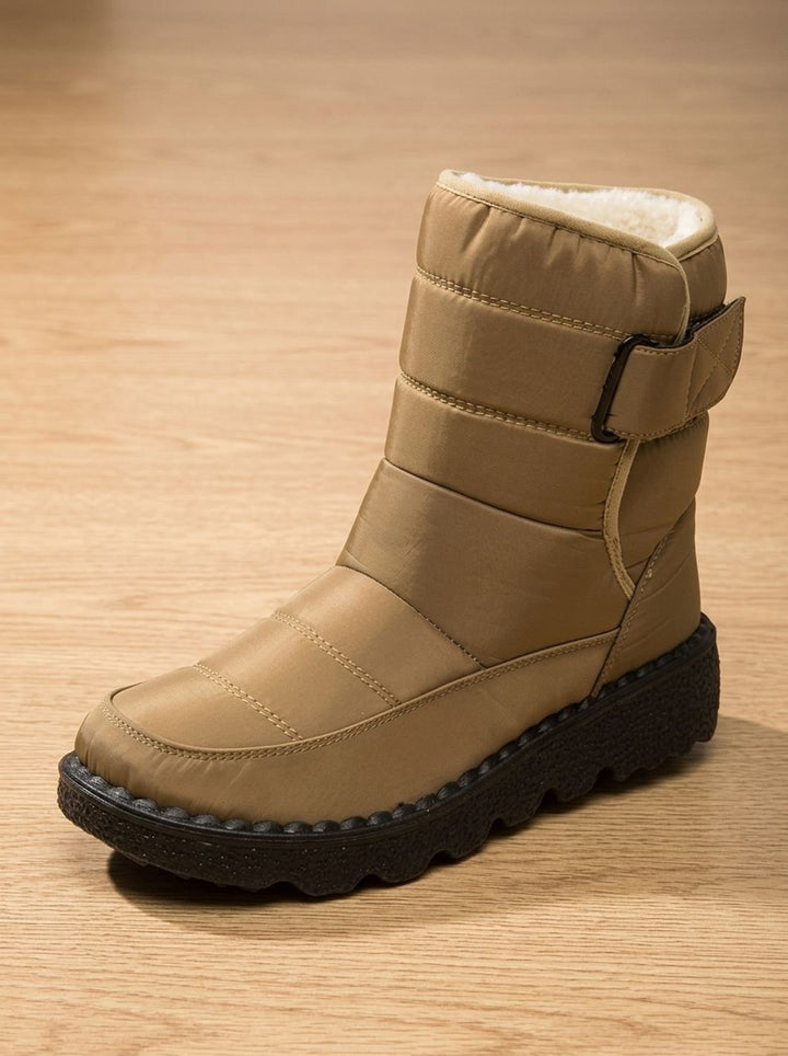 Women's Knee High Boots Waterproof Fleece-Lined in Khaki