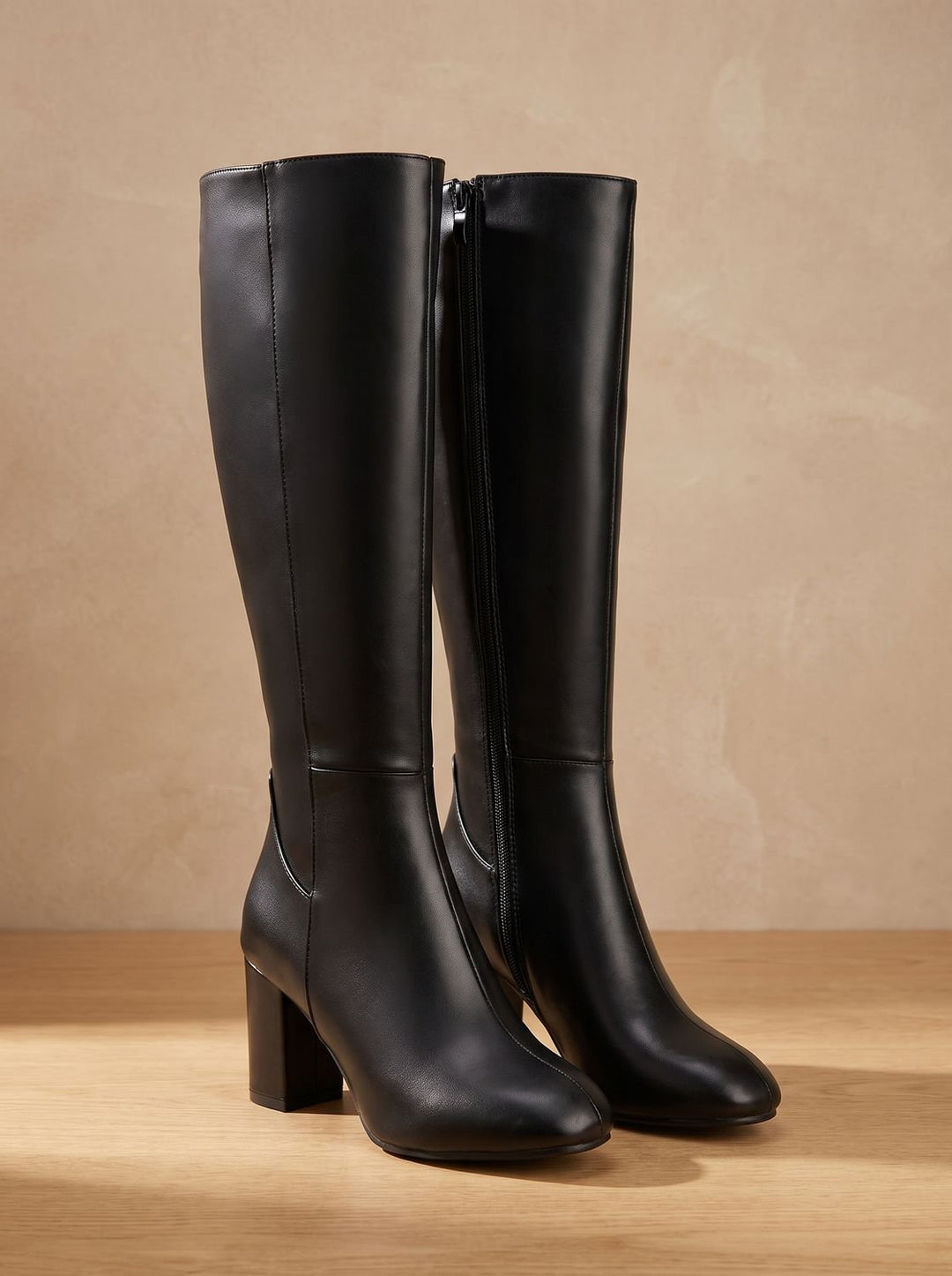 Women's Knee High Boots with Arch Support in Black