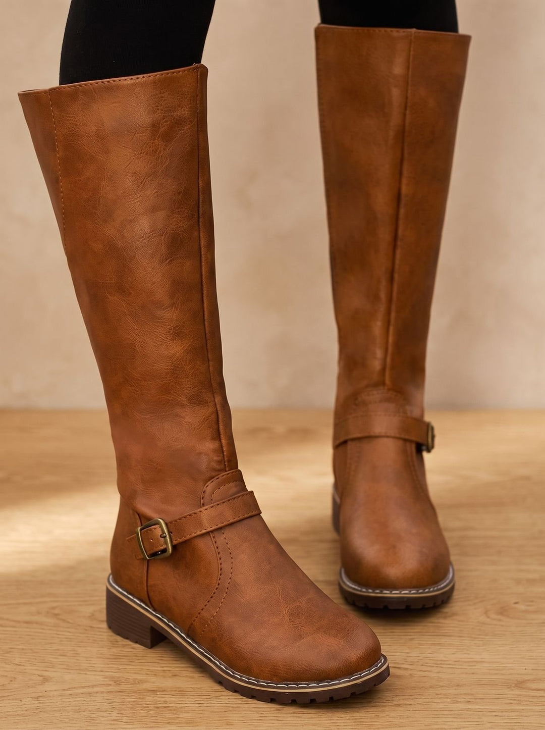 Women's Knee High Boots with Side-Zip (3)
