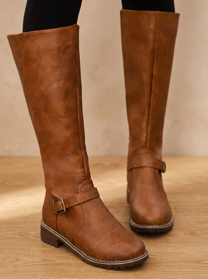 Women's Knee High Boots with Side-Zip (3)