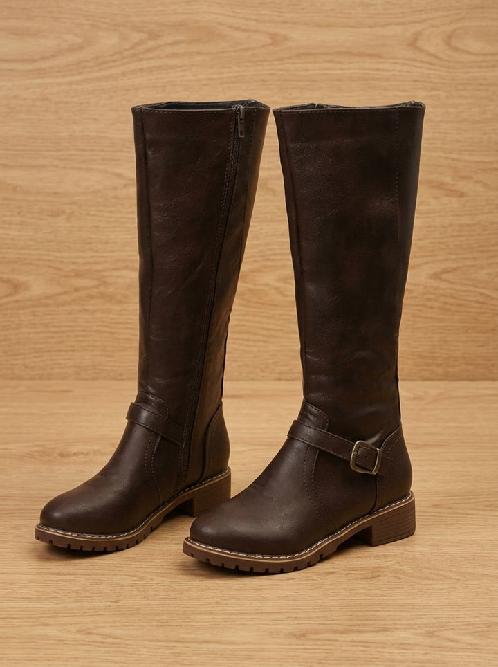 Women's Knee High Boots with Side-Zip (6)
