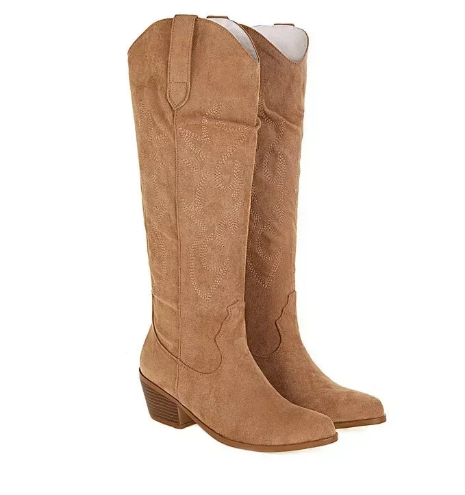 Women's Knee-High Cowboy Leather Boots (4)