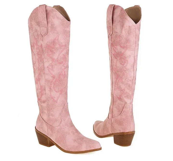 Women's Knee-High Cowboy Leather Boots (5)