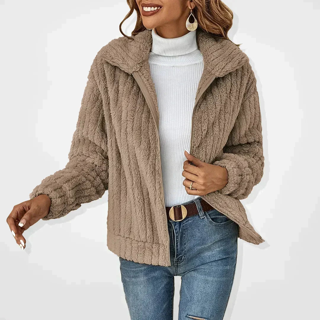 Women's Knit Cardigan for Casual Comfort in Khaki