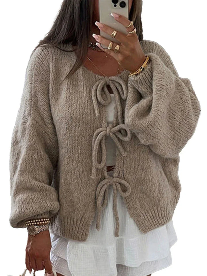Women's Knit Cardigan with Bows (10)