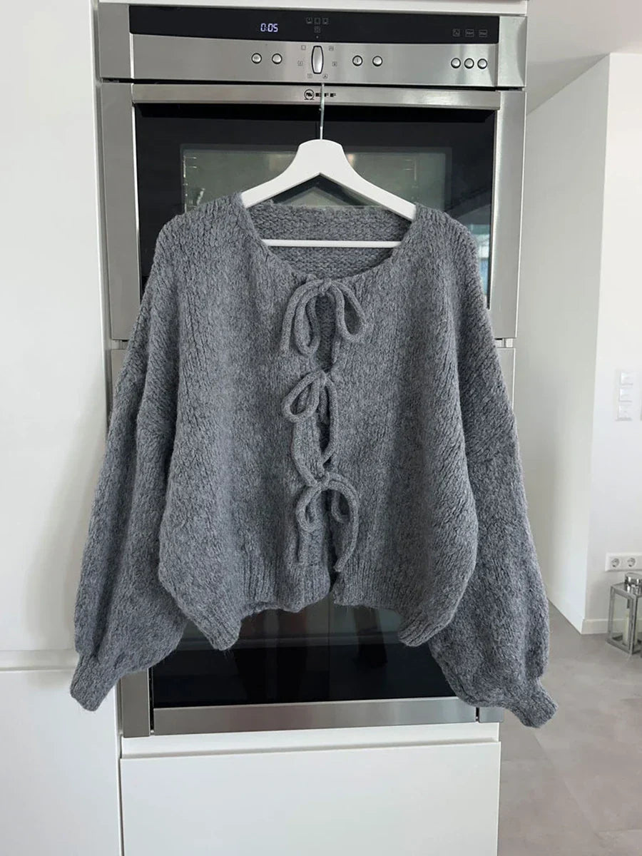 Women's Knit Cardigan with Bows (6)