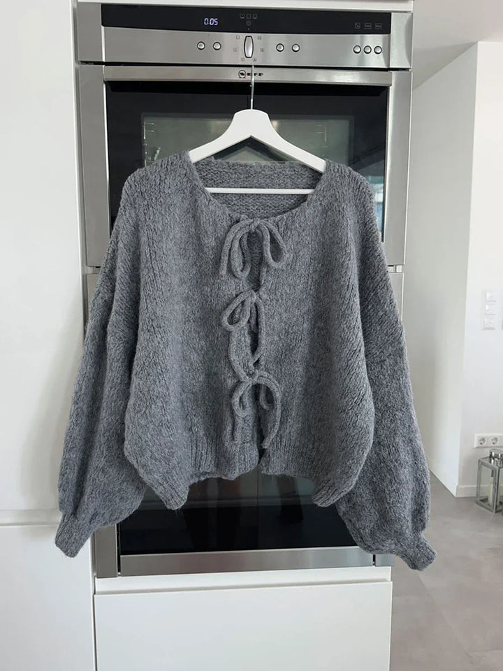 Women's Knit Cardigan with Bows (6)