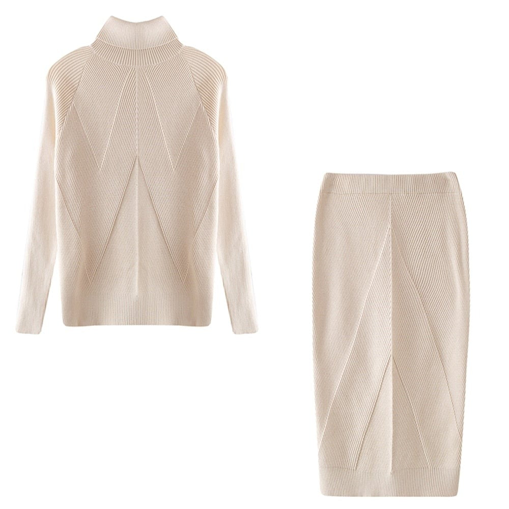Women's Knit Party Dress for Autumn in Aprikose