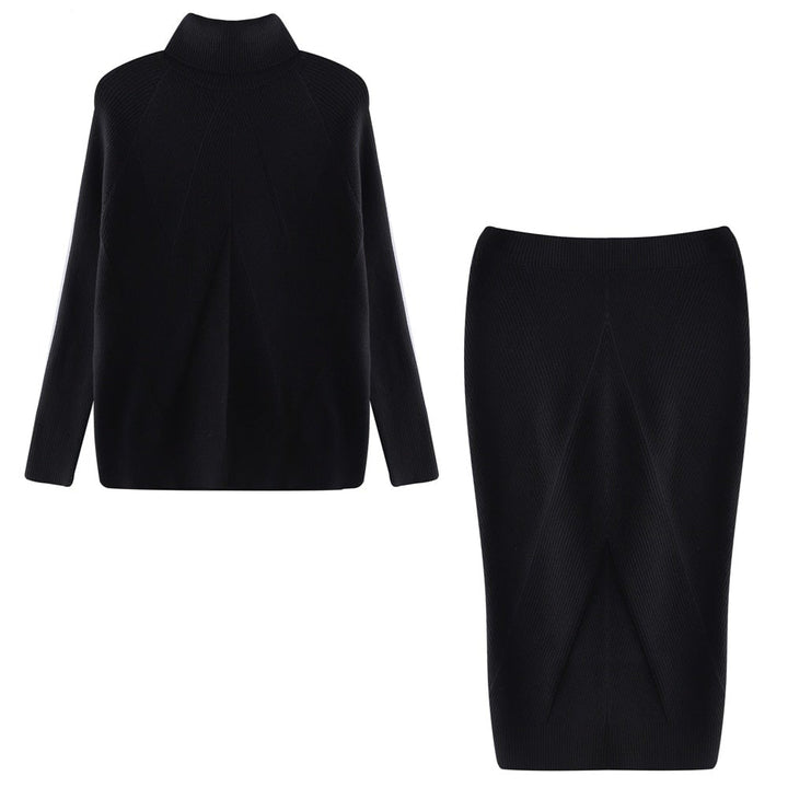 Women's Knit Party Dress for Autumn in Black