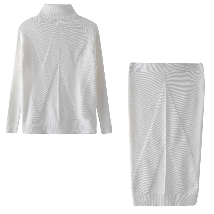 Women's Knit Party Dress for Autumn in White