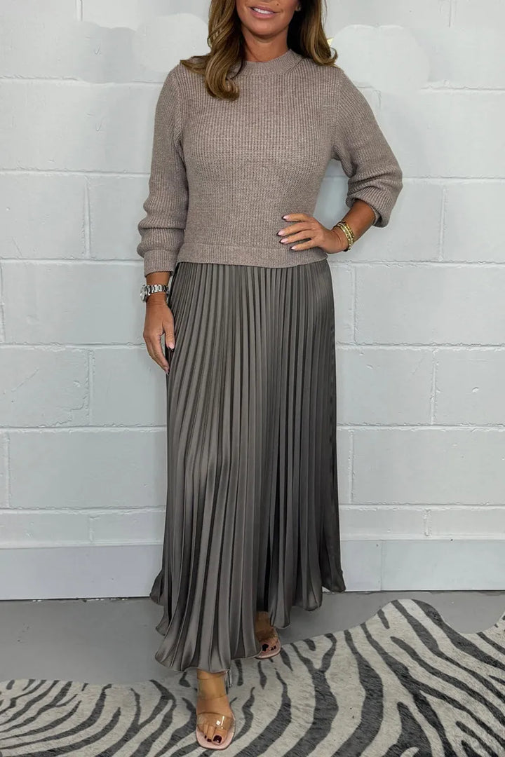 Women's Knitted Dress for Occasions in Dark Brown 2