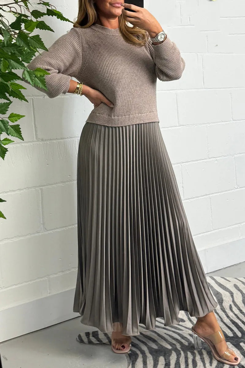 Women's Knitted Dress for Occasions in Dark Grey