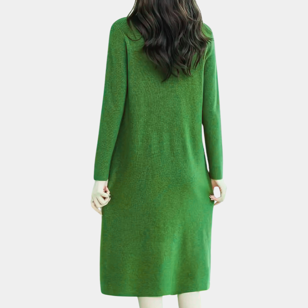Women's Knitted Dress in Midi for Everyday (4)