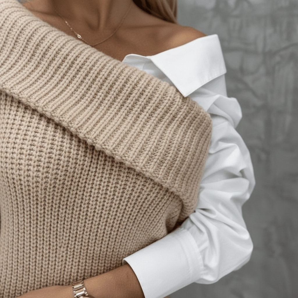 Women's Knitted Dress with Long Sleeves (3)