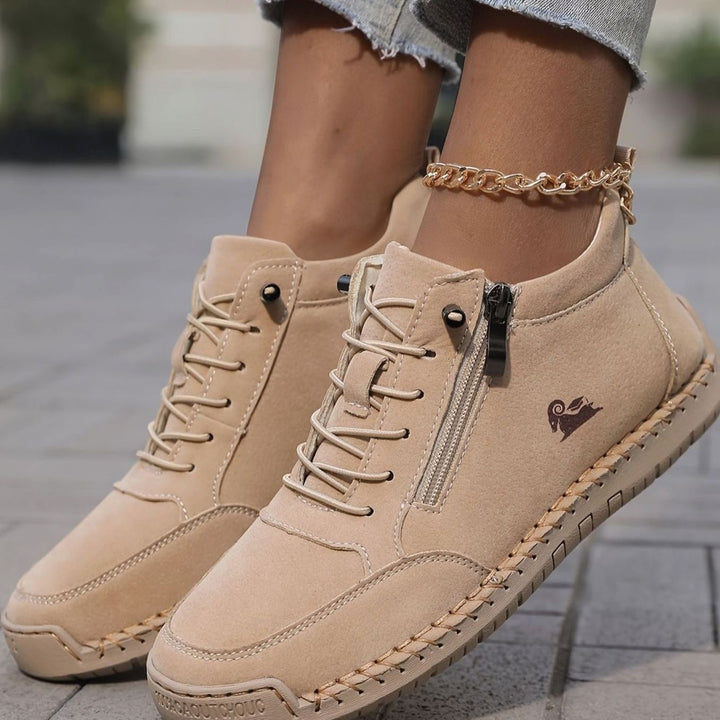 Women's Lace-Up Comfort Ankle Boots with Zipper (13)