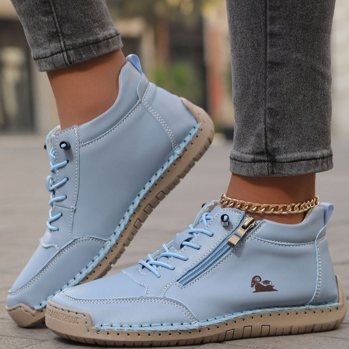 Women's Lace-Up Comfort Ankle Boots with Zipper (3)