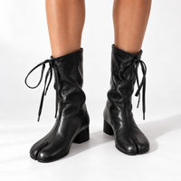 Alice | Women's Lace-Up Knee-High Boots with Split Toe