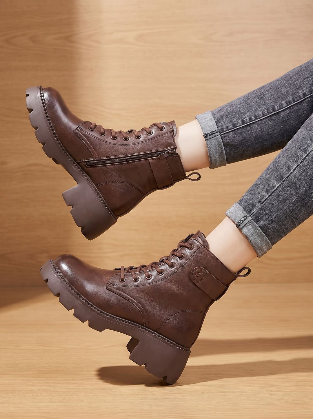 Women's Lace-Up Platform Ankle Boots (12)
