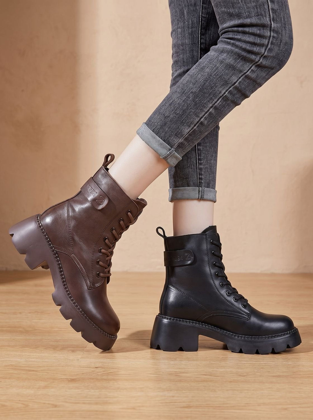 Women's Lace-Up Platform Ankle Boots (14)