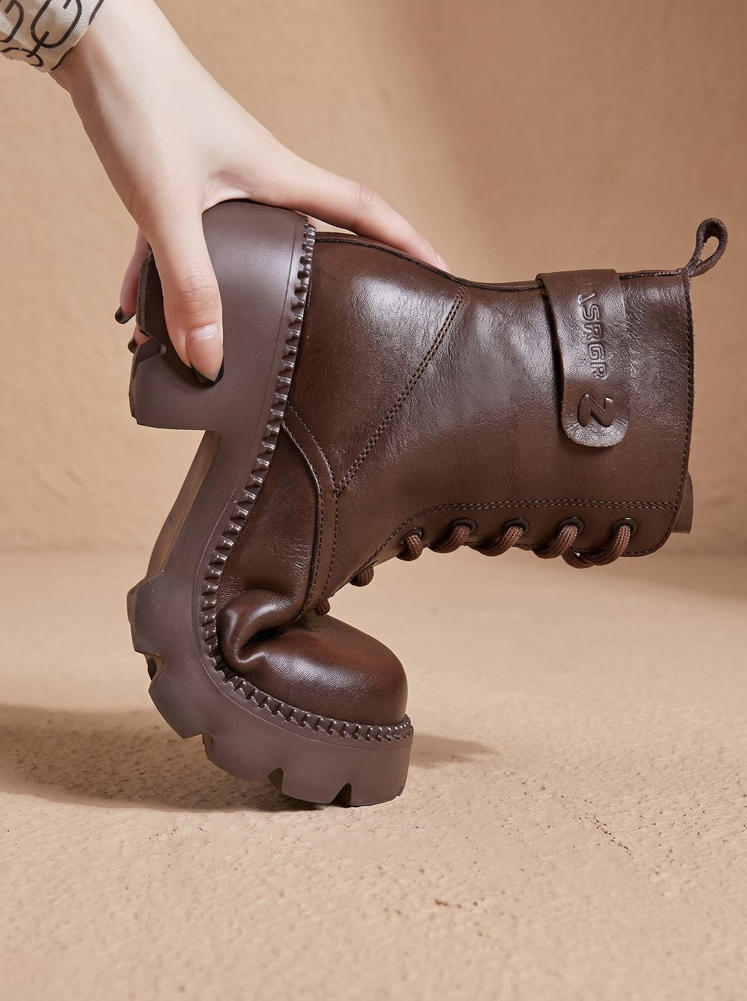 Women's Lace-Up Platform Ankle Boots (7)