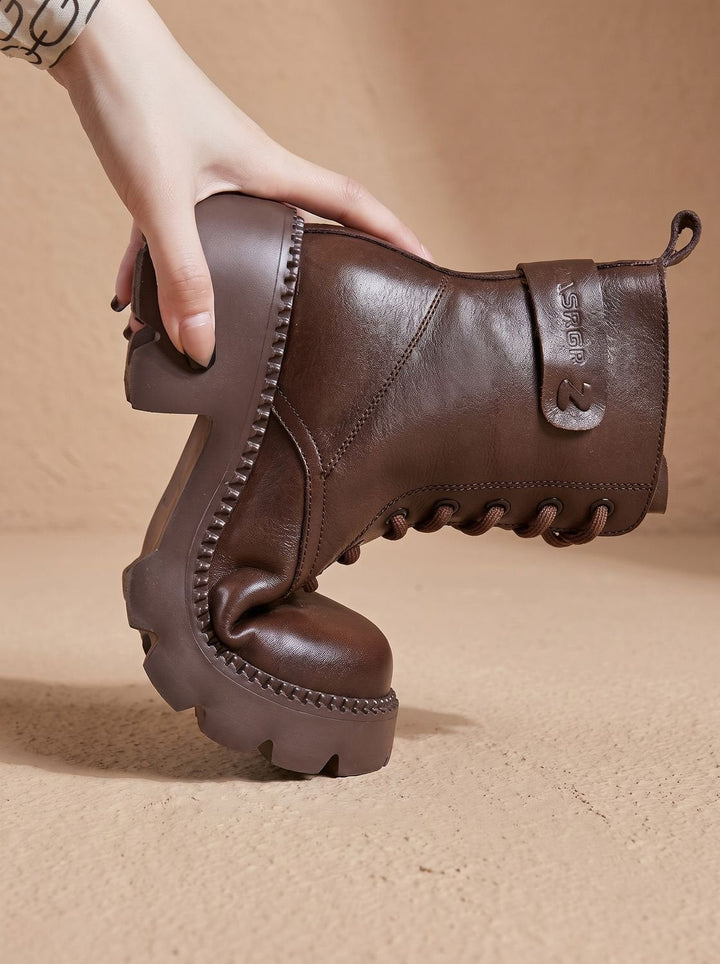 Women's Lace-Up Platform Ankle Boots (7)