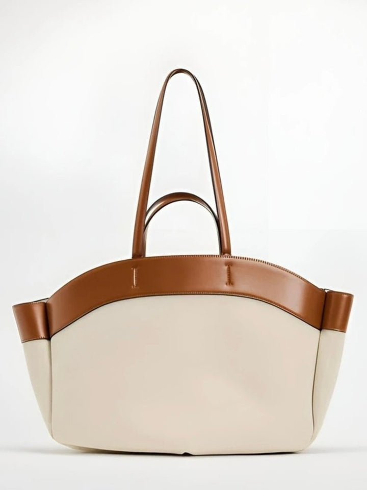 Women's Large Canvas Tote Bag with Leather Accents (2)