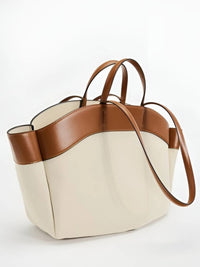 Harper | Women's Large Canvas Tote Bag with Leather Accents