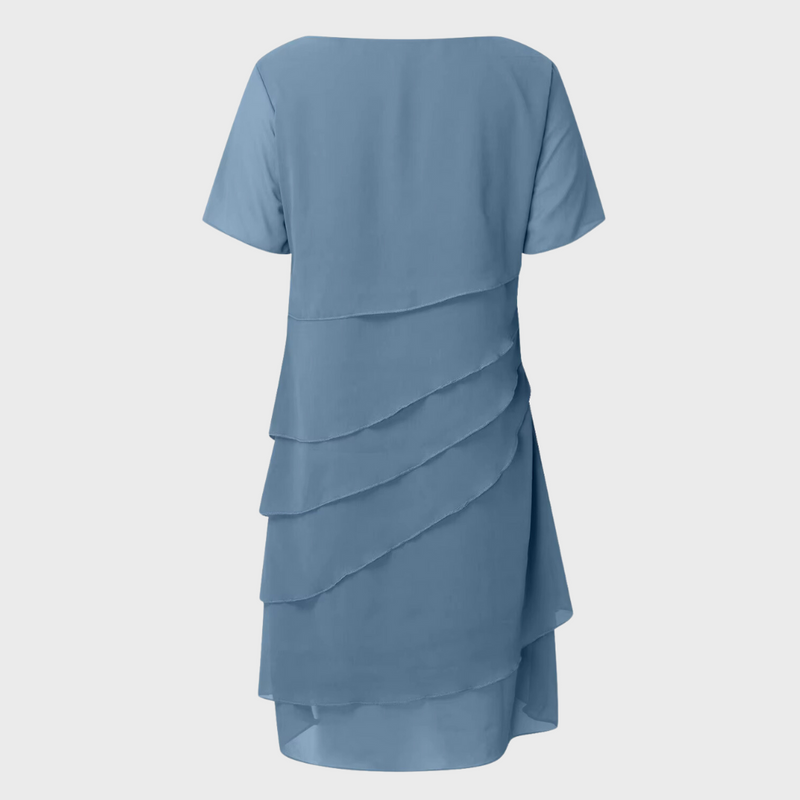 Women's Layered Chiffon Midi Party Dress (8)